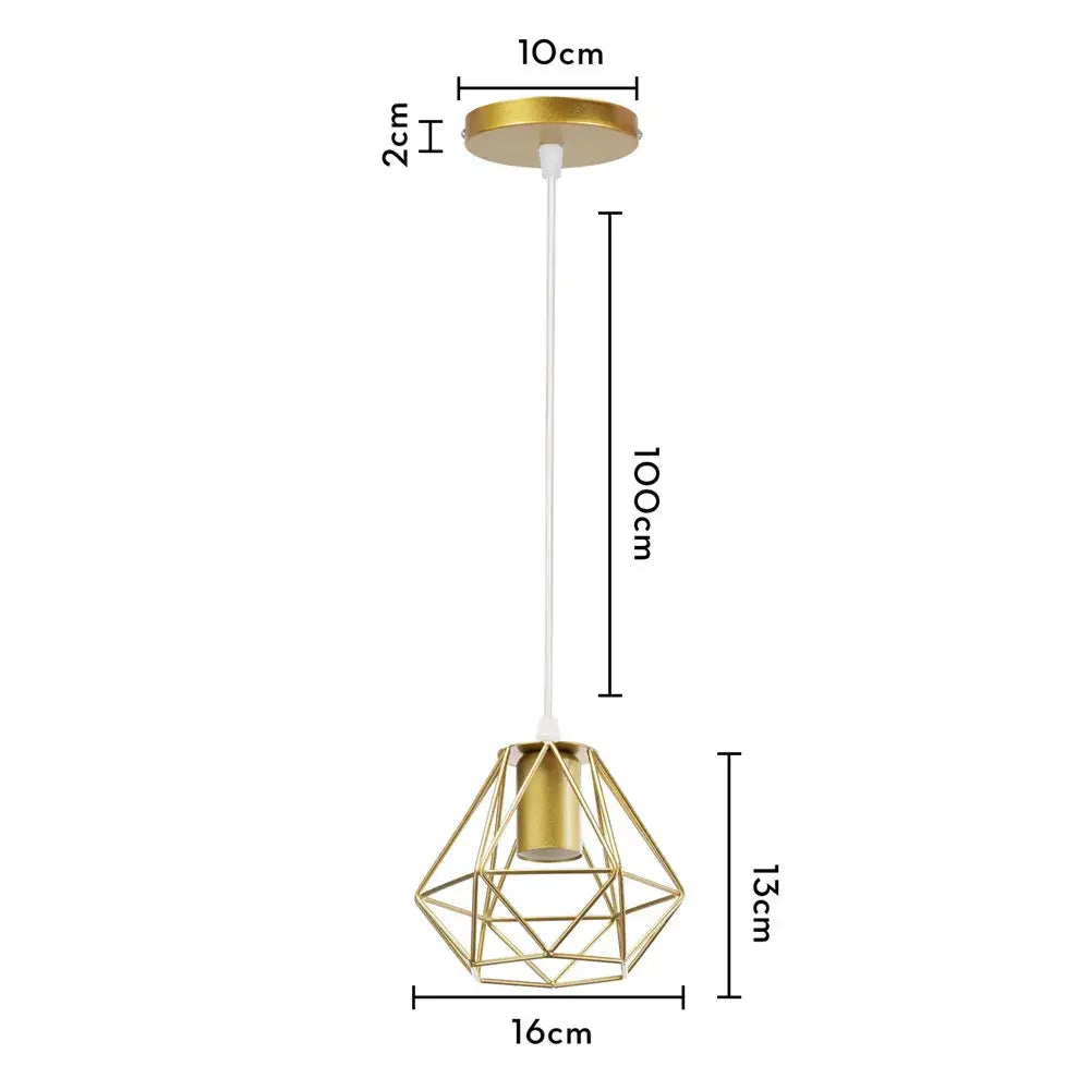 Gold Pyramid Pendant Lamp