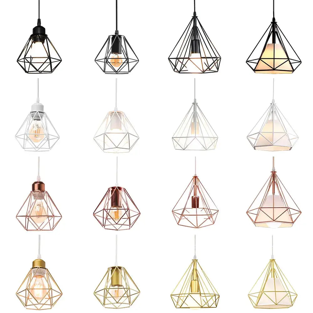 Gold Pyramid Pendant Lamp