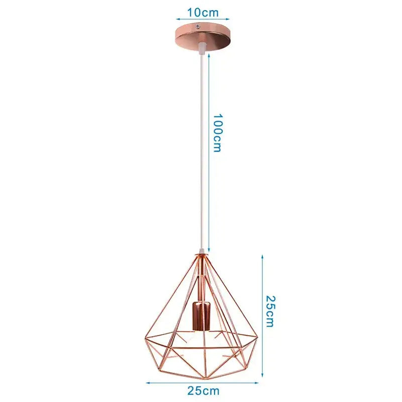 Gold Pyramid Pendant Lamp