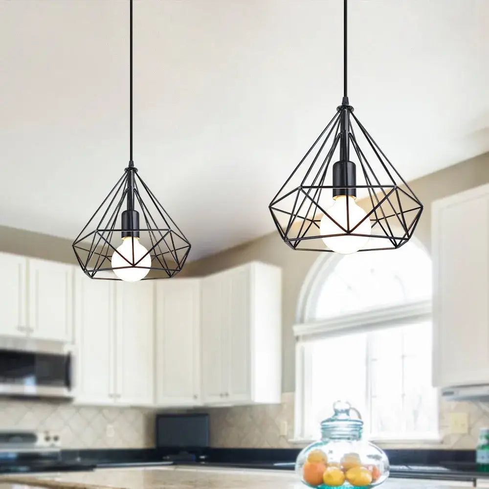 Gold Pyramid Pendant Lamp