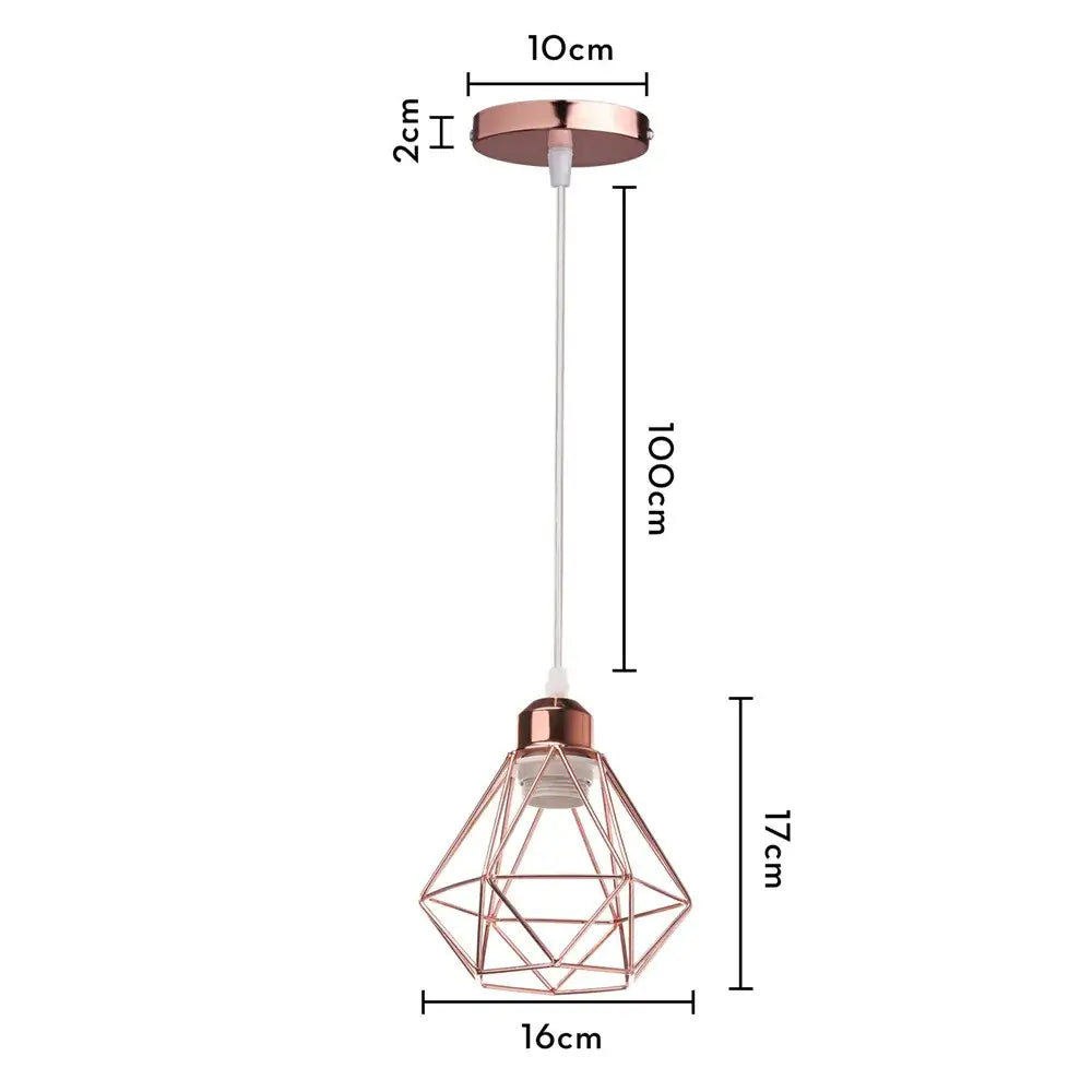 Gold Pyramid Pendant Lamp