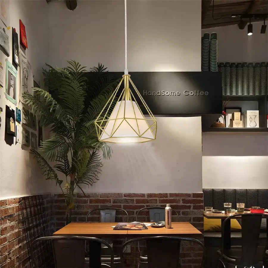 Gold Pyramid Pendant Lamp