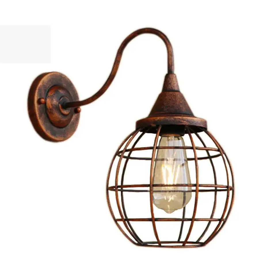 Rust Pipe Wall Light