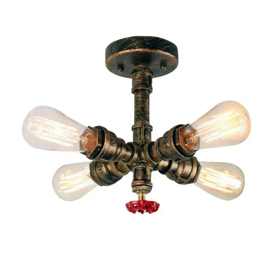 Rust Pipe Wall Light