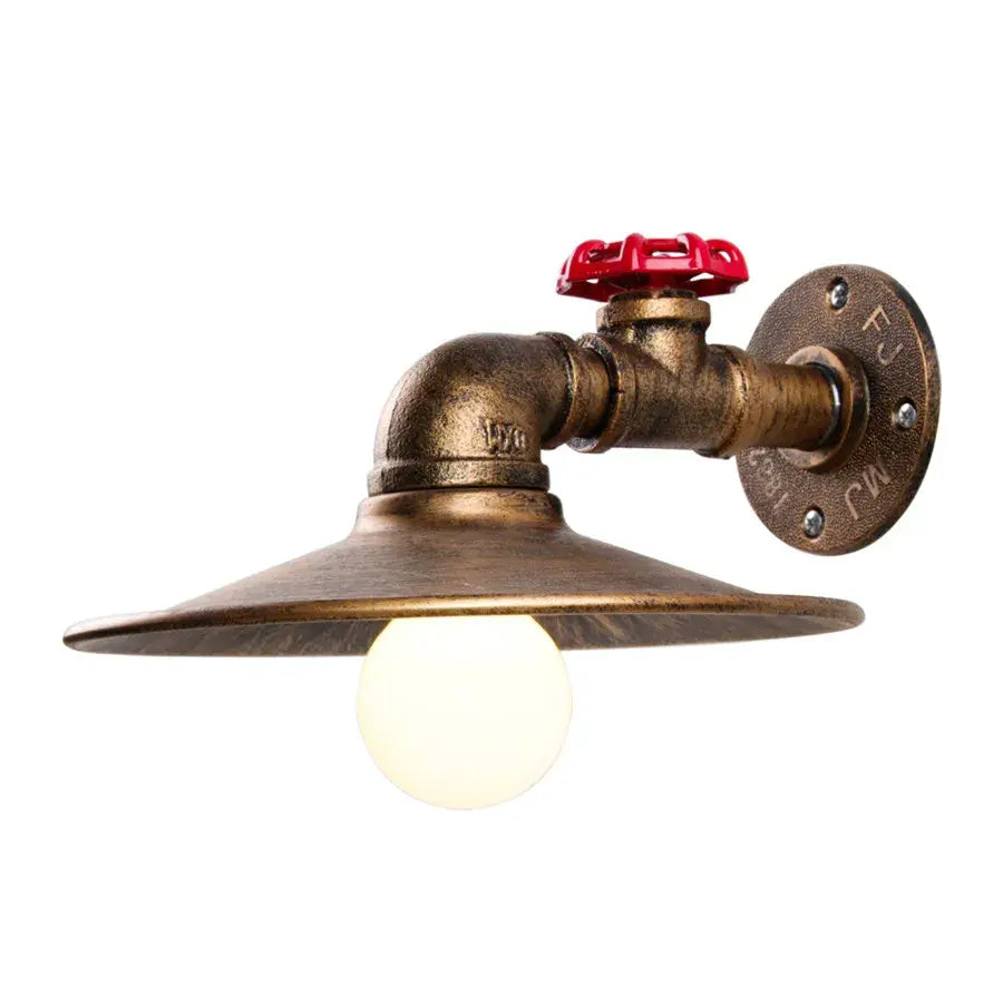 Rust Pipe Wall Light