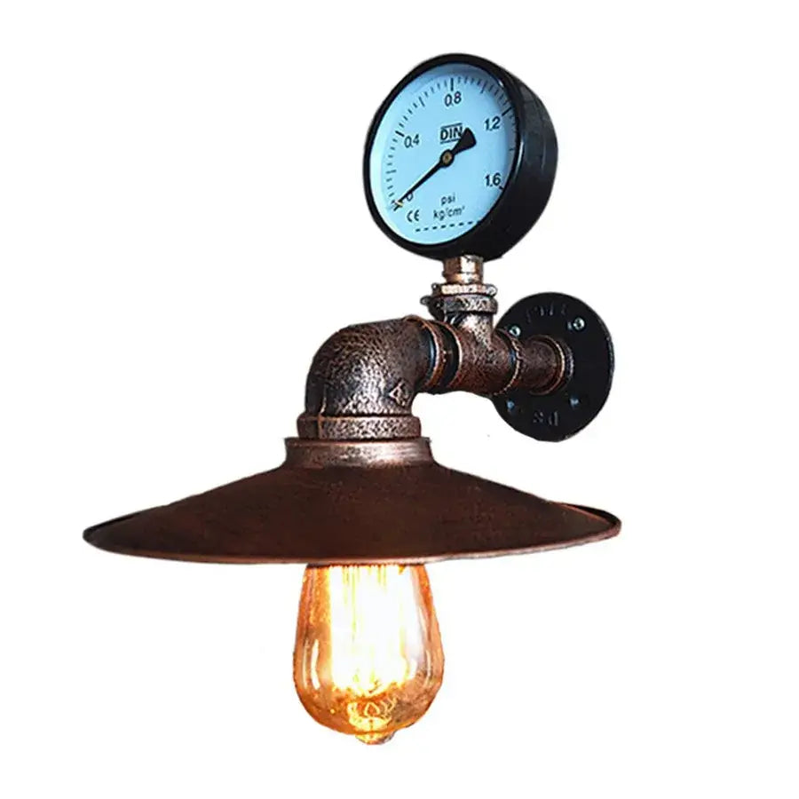 Rust Pipe Wall Light