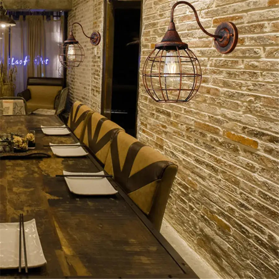 Rust Pipe Wall Light