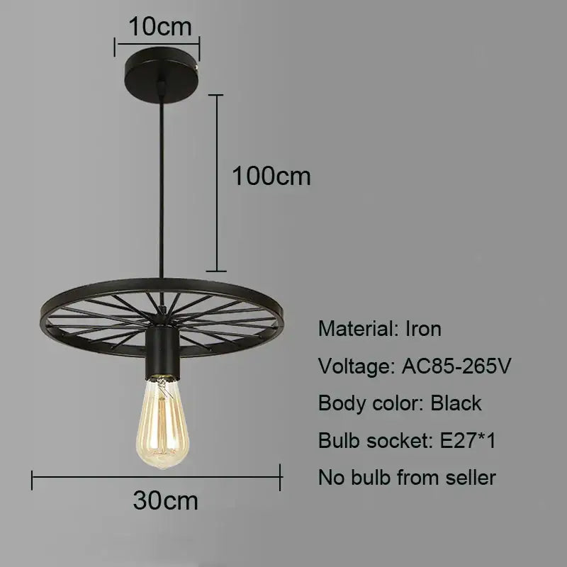 Black Wheel Chandelier