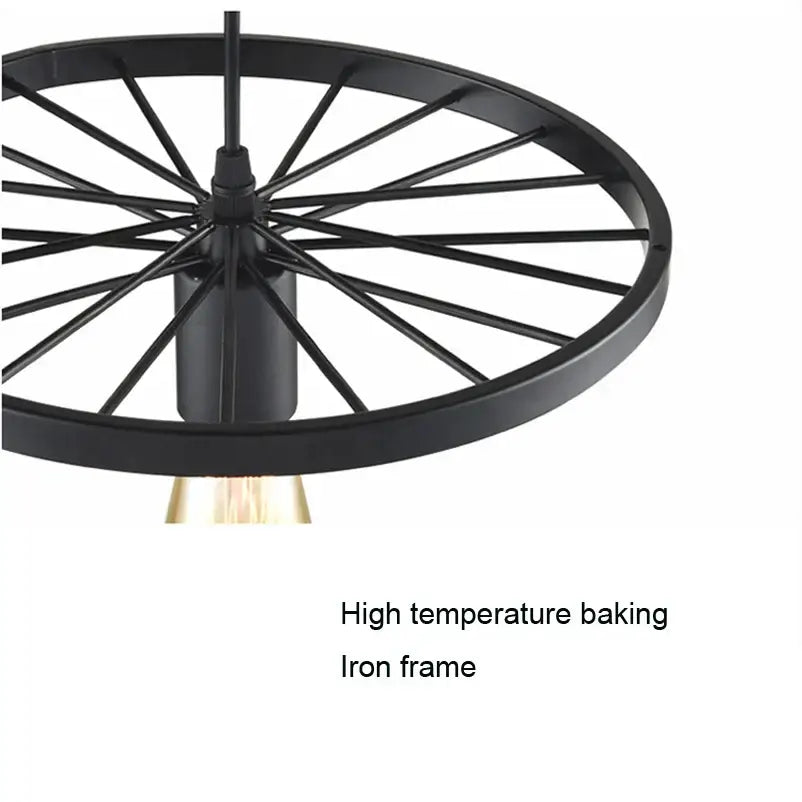 Black Wheel Chandelier