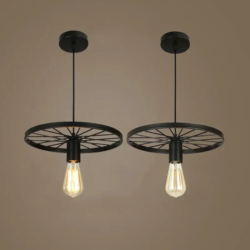 Black Wheel Chandelier