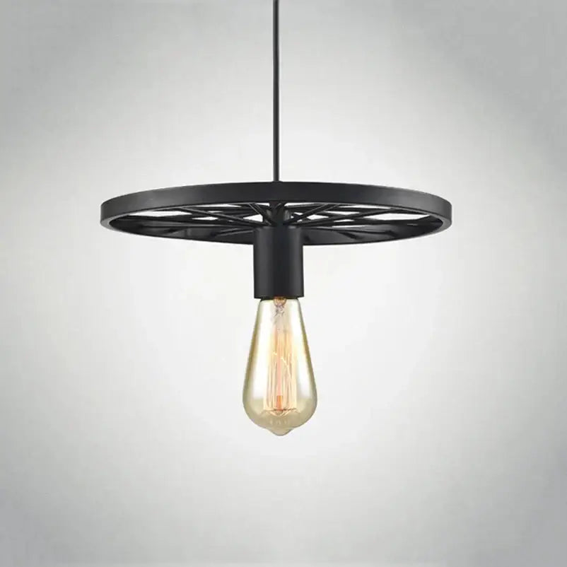 Black Wheel Chandelier