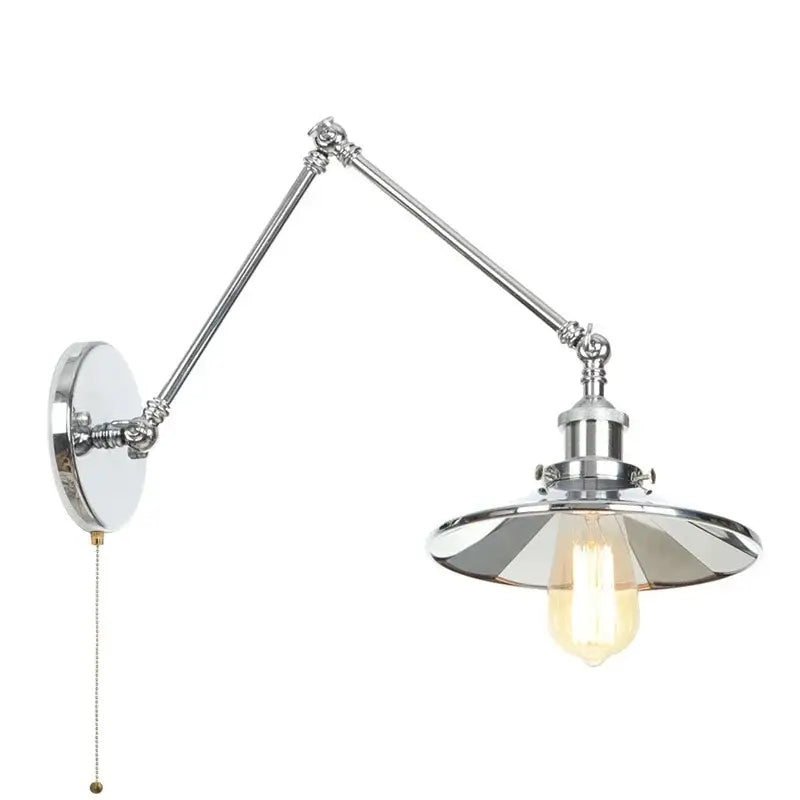 Chrome Swing Arm Sconce with Vintage Design
