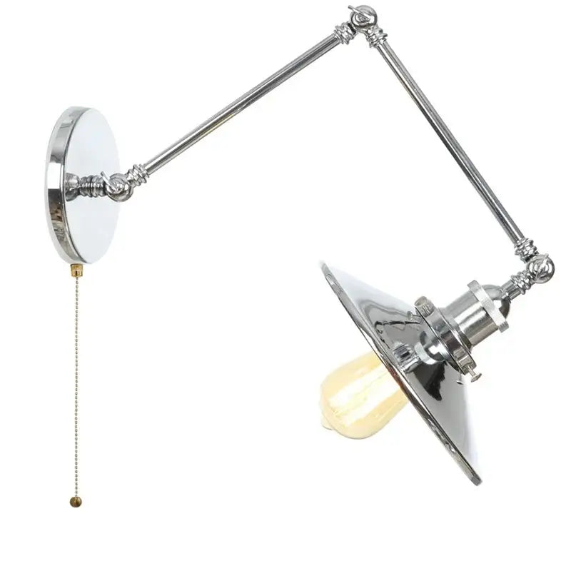 Chrome Swing Arm Sconce with Vintage Design