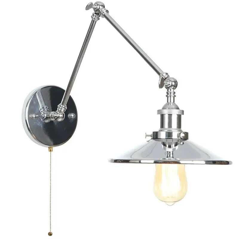 Chrome Swing Arm Sconce with Vintage Design