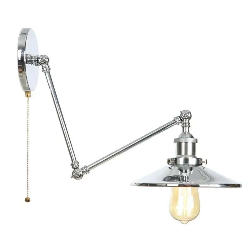Chrome Swing Arm Sconce with Vintage Design