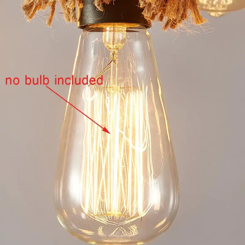 Black Rope Pendant Light for Dining Room or Bar