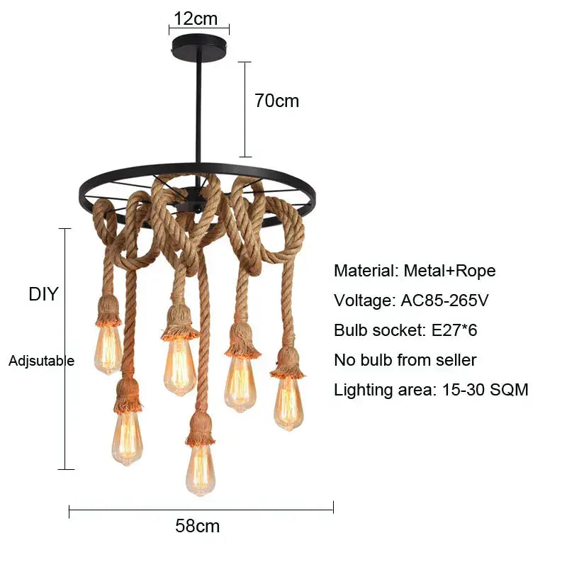 Natural Rope Pendant Light