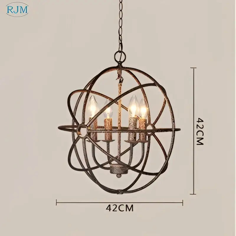 Bronze Industrial Pendant Light with Candle Design