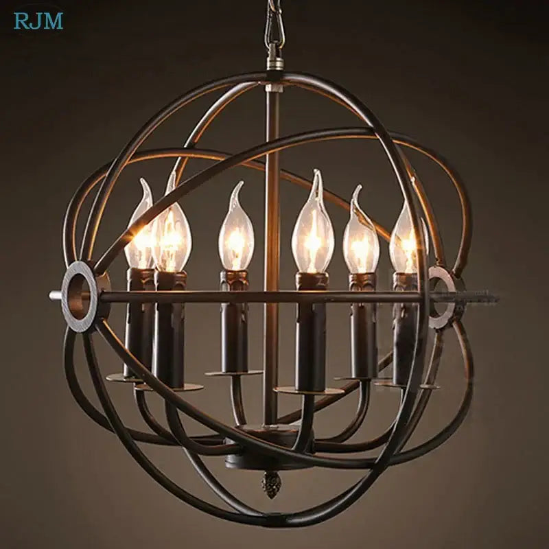Bronze Industrial Pendant Light with Candle Design