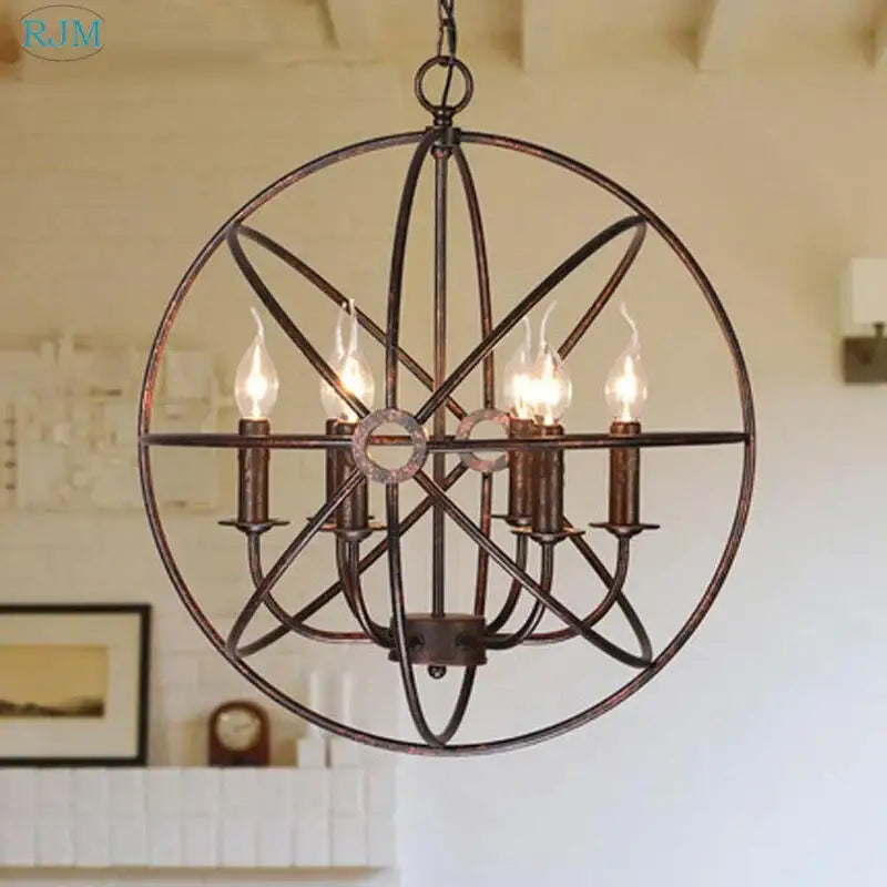 Bronze Industrial Pendant Light with Candle Design