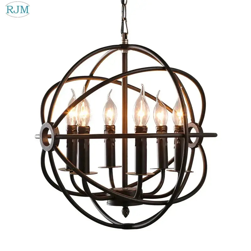 Bronze Industrial Pendant Light with Candle Design
