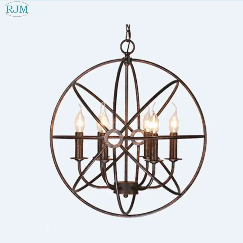 Bronze Industrial Pendant Light with Candle Design