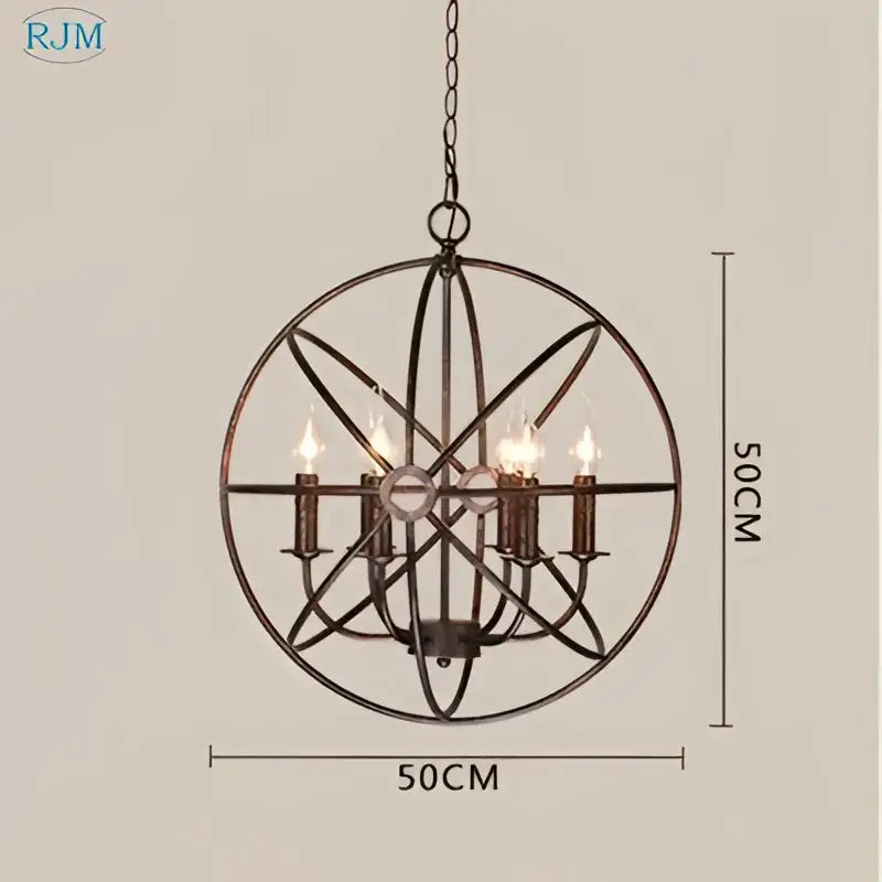 Bronze Industrial Pendant Light with Candle Design