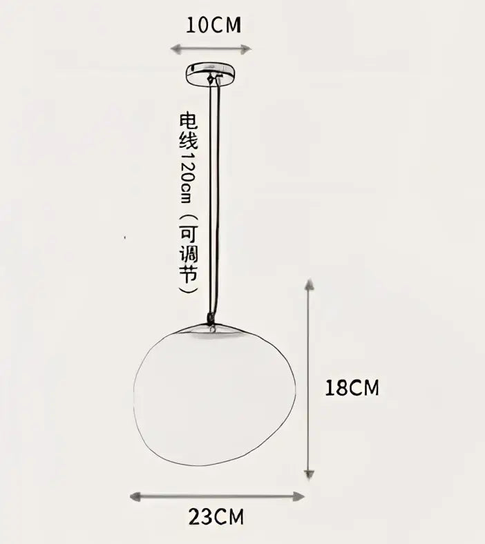 Off-White Oval Pendant Light
