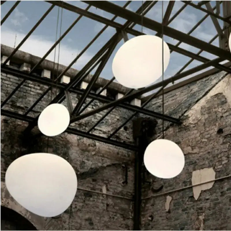 Off-White Oval Pendant Light