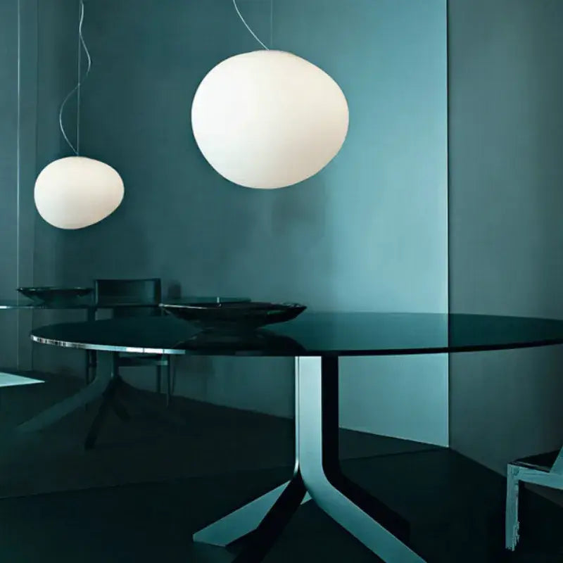 Off-White Oval Pendant Light