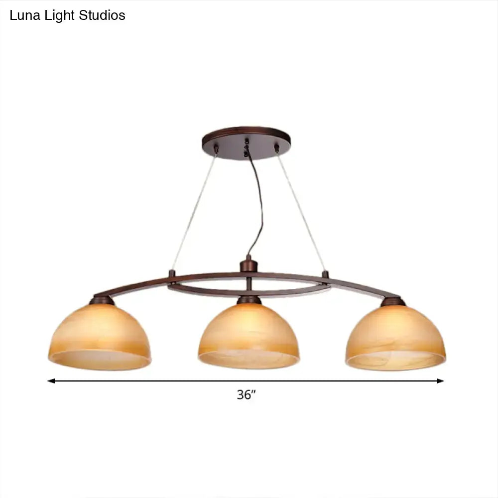 Bronze Amber Glass Island Light