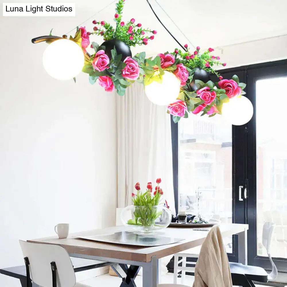 Opal Glass Floral Pendant Light