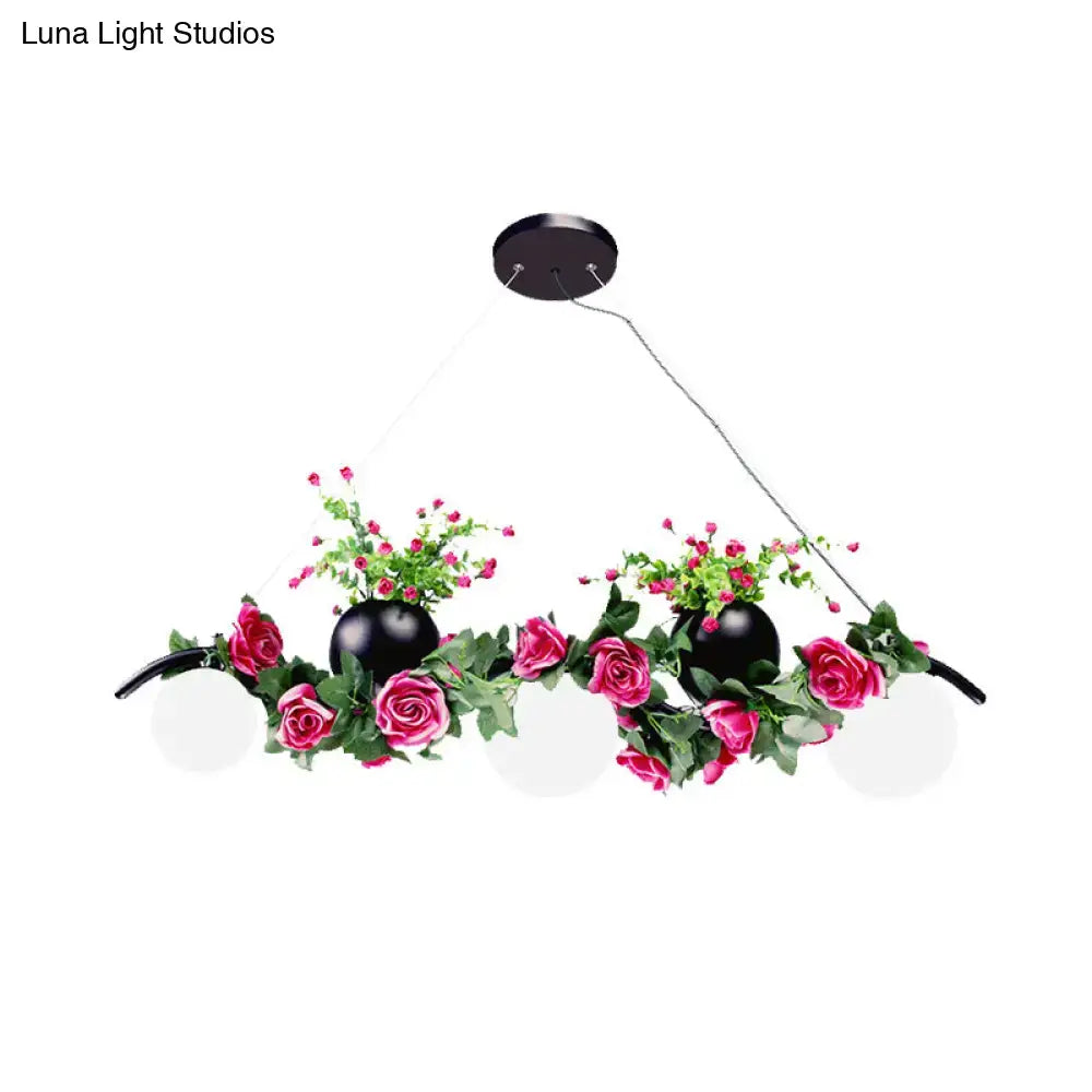 Opal Glass Floral Pendant Light