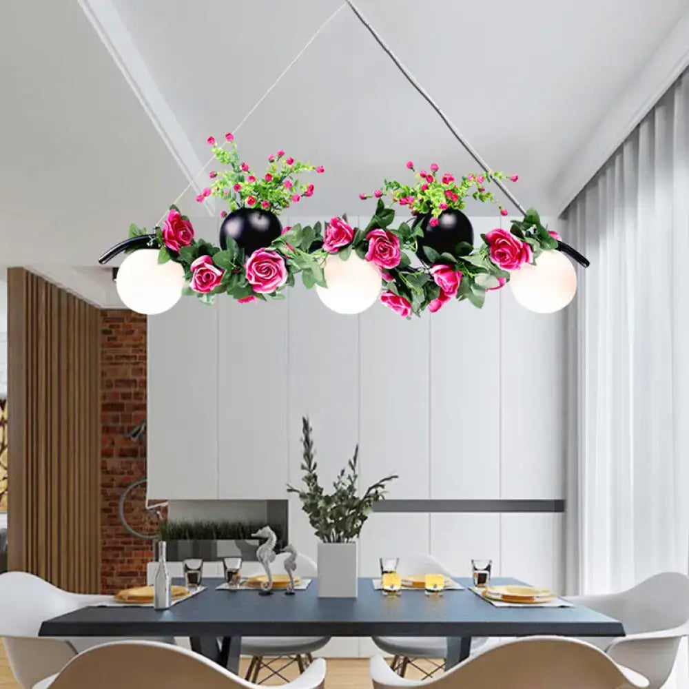 Opal Glass Floral Pendant Light