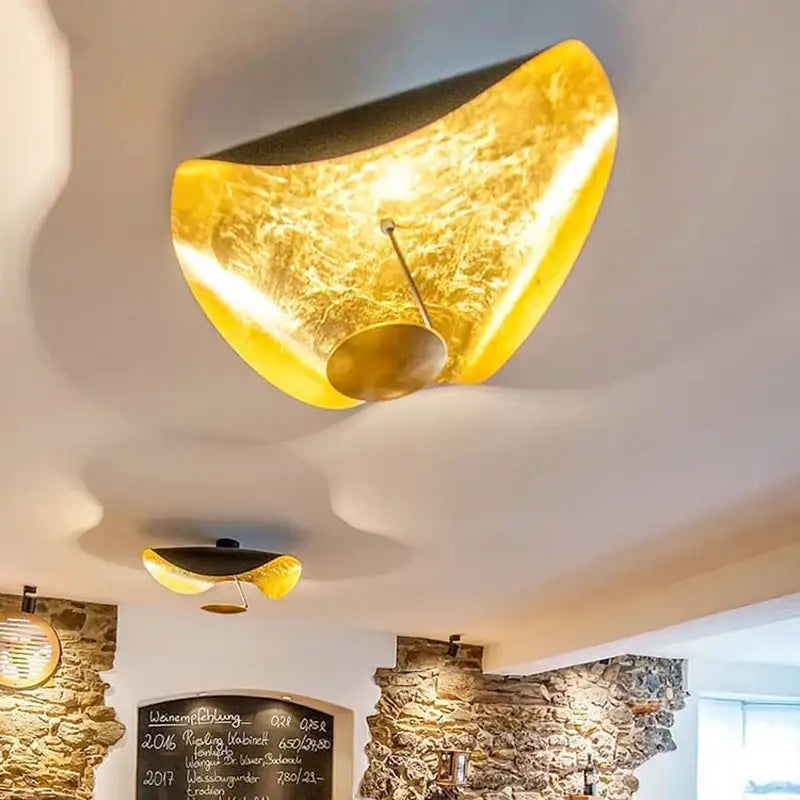 Gold Saucer Ceiling Lamp