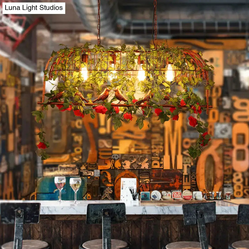 Rust Bird Cage Chandelier