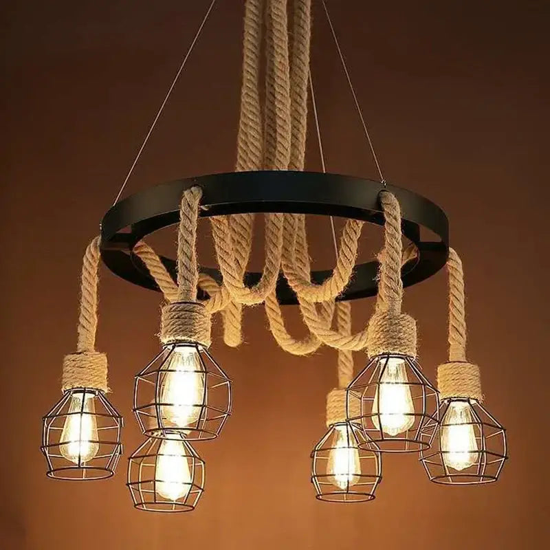Rustic Rope Pendant Light