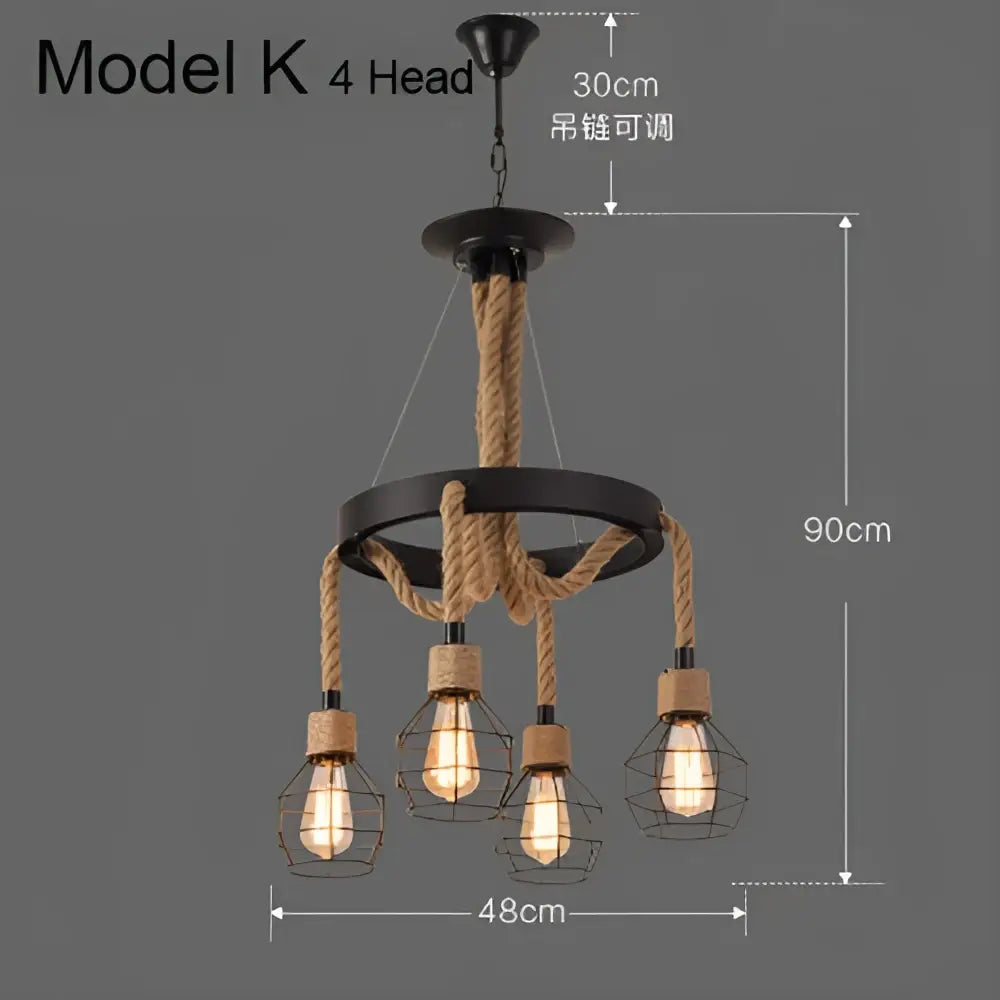 Rustic Rope Pendant Light