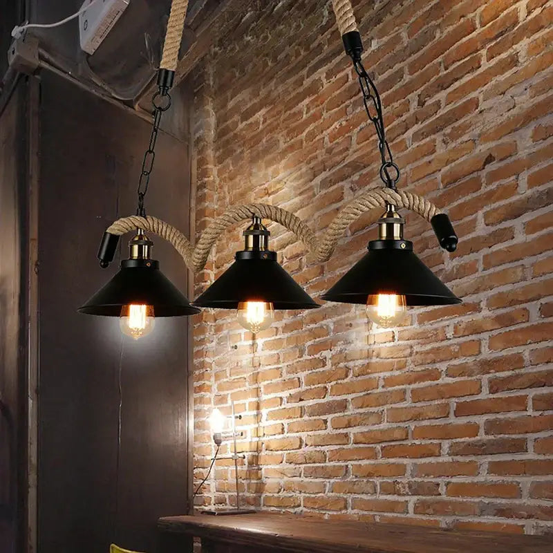 Rustic Rope Pendant Light
