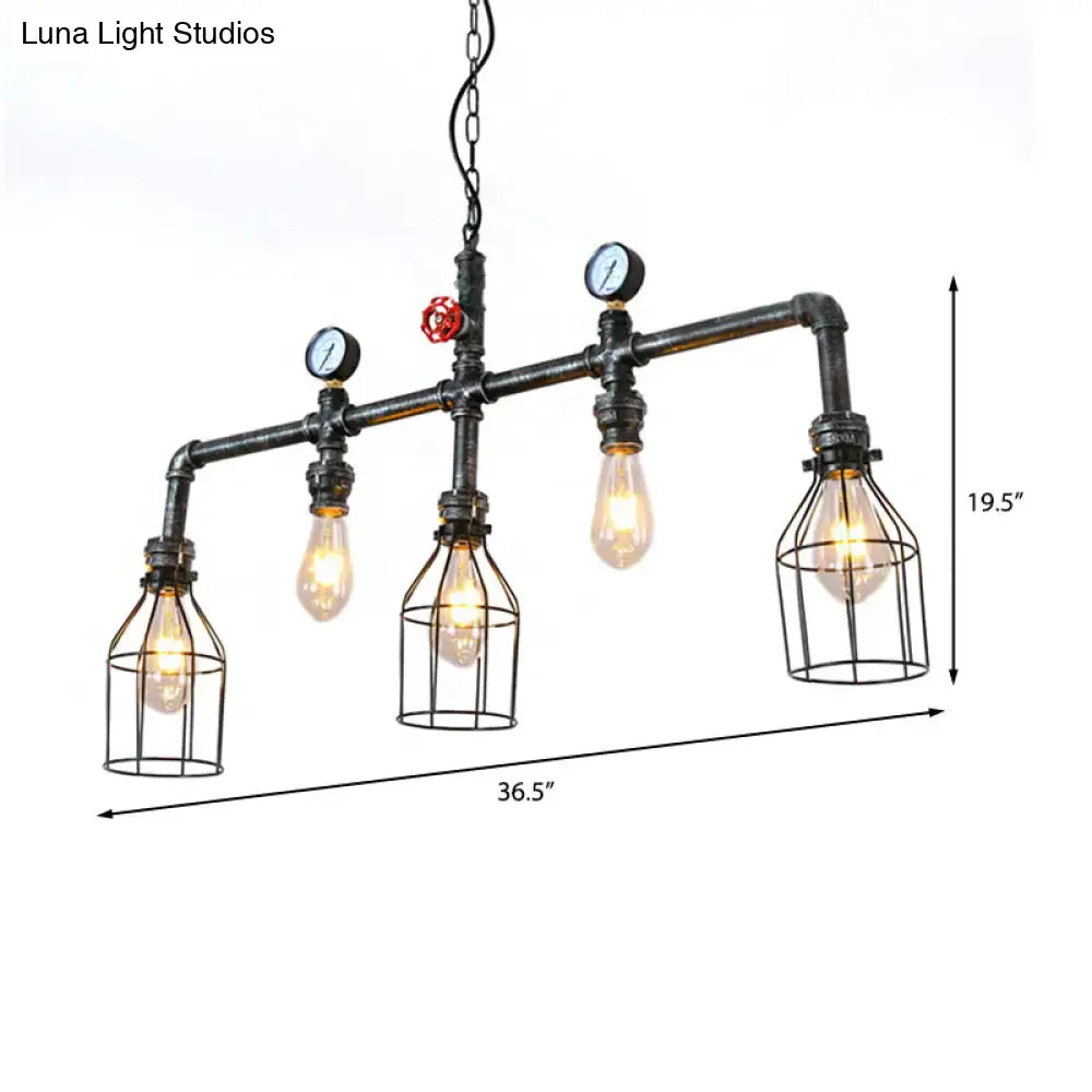Silver Caged Hanging Lamp