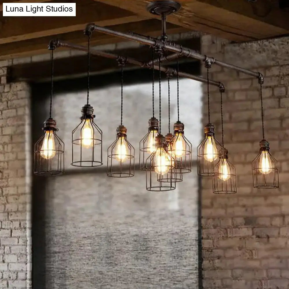 Silver Cage Chandelier