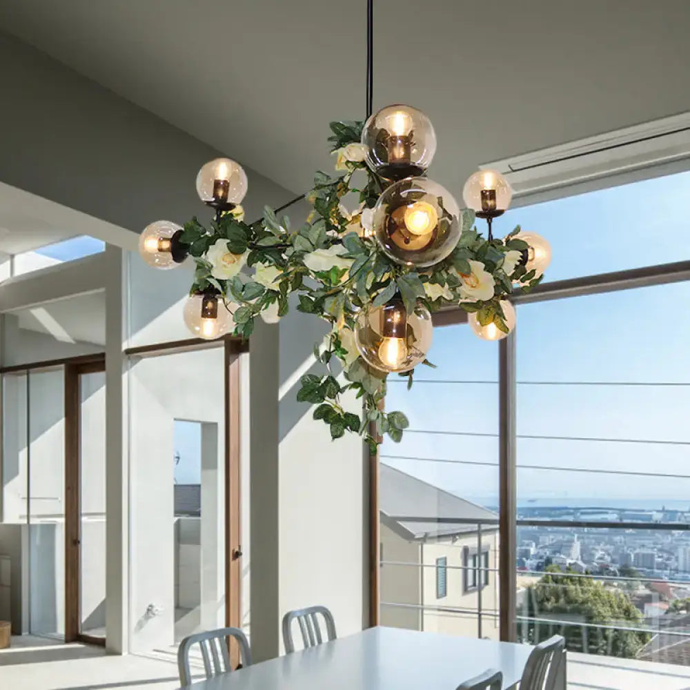 Smoke Glass Island Chandelier