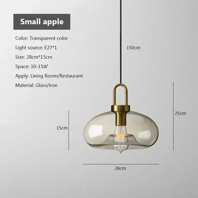 Smoked Glass Brass Pendant