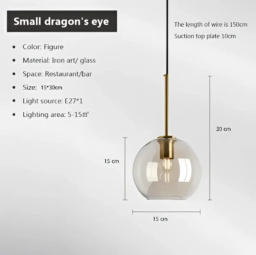Smoked Glass Brass Pendant