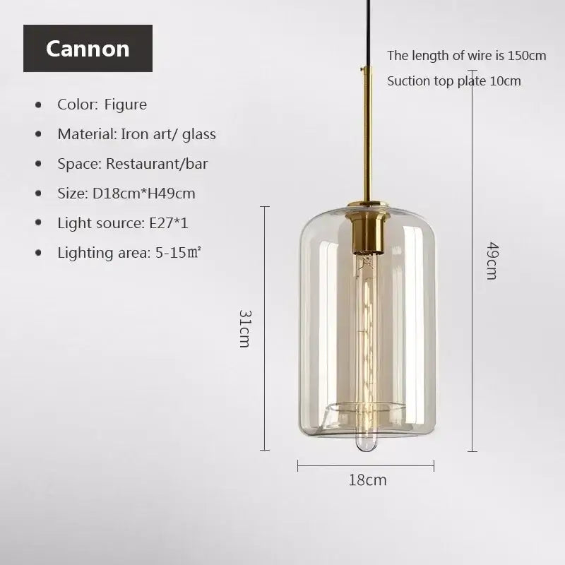 Smoked Glass Brass Pendant