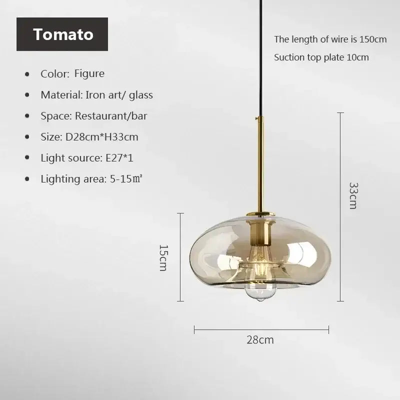 Smoked Glass Brass Pendant