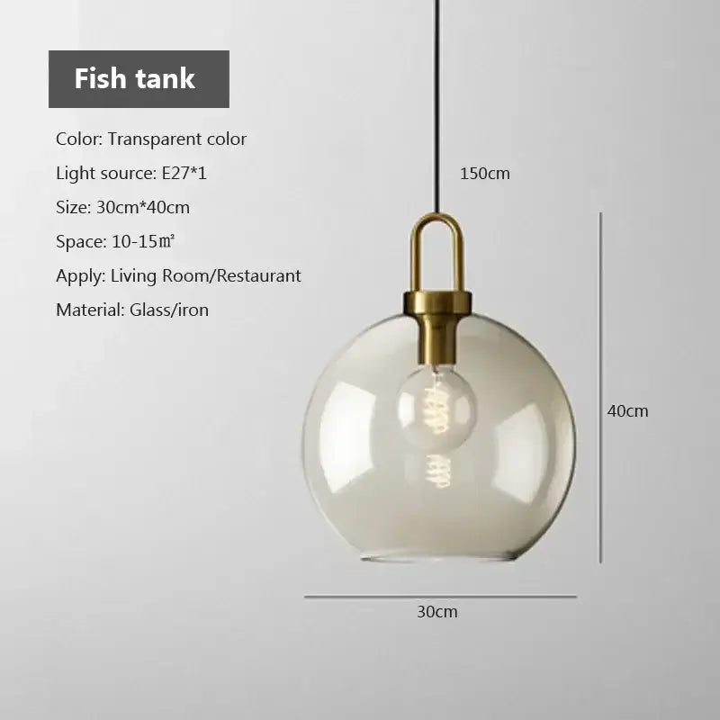 Smoked Glass Brass Pendant