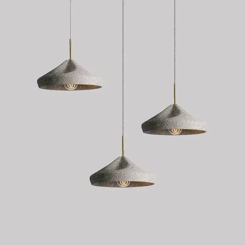 Speckled Gray Brass Chandelier