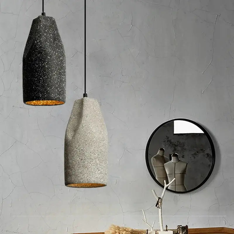 Speckled Gray Brass Chandelier