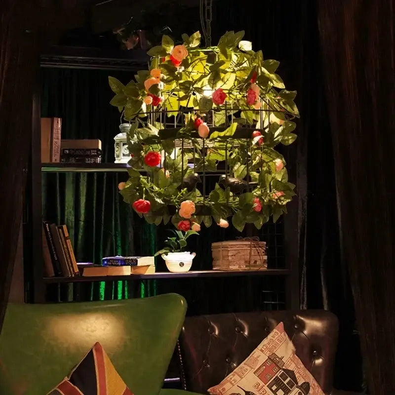 Floral Iron Chandelier